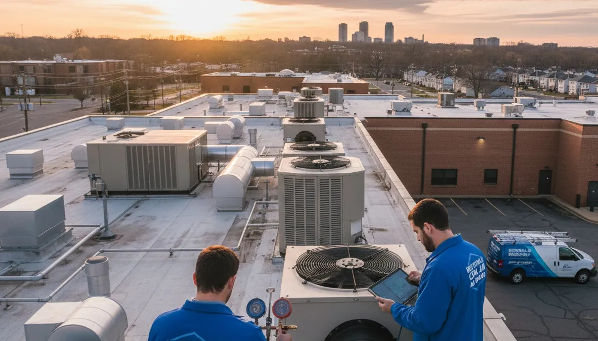 Professional AC repair technician servicing air conditioner in Silver Spring MD